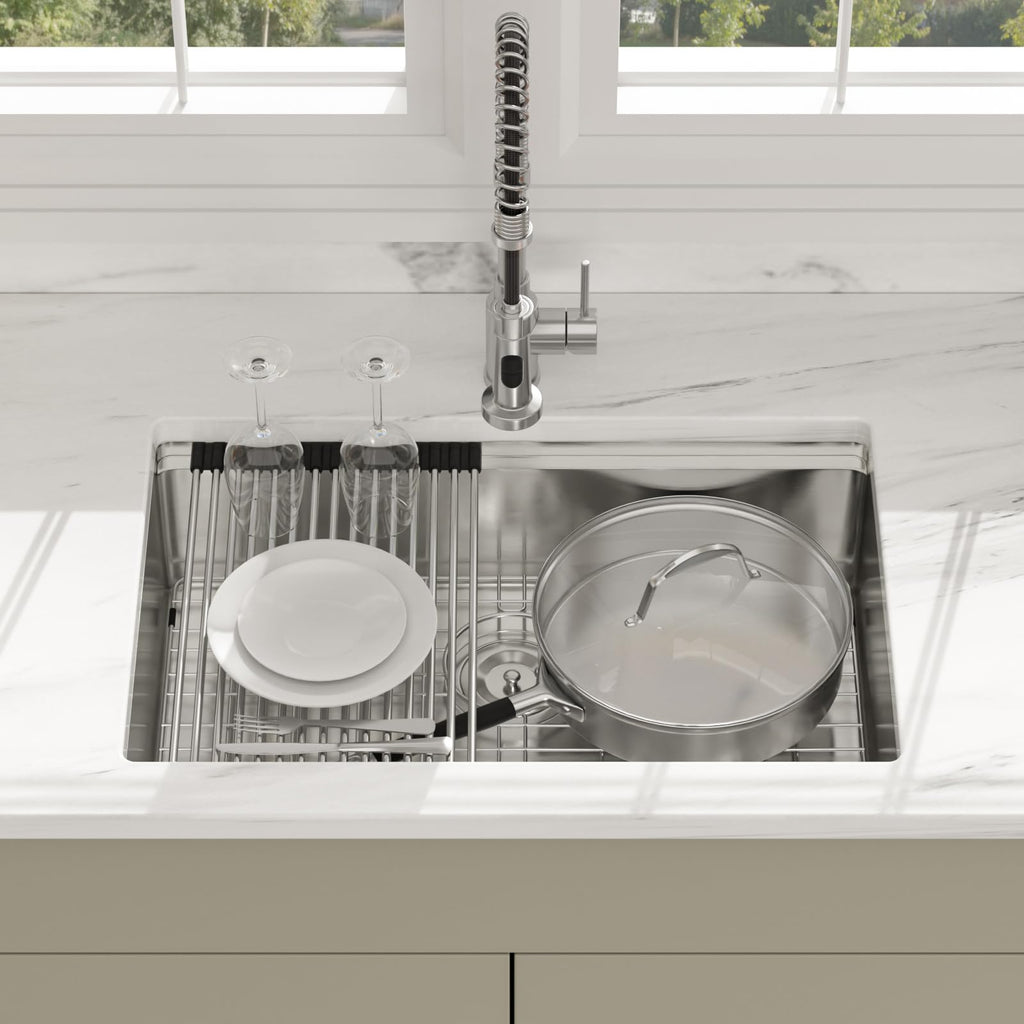 27 Inch ADA Undermount Workstation Kitchen Sink