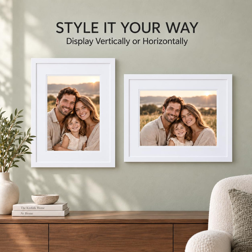 16x20 Poster Frame, White, Matted to 11x14