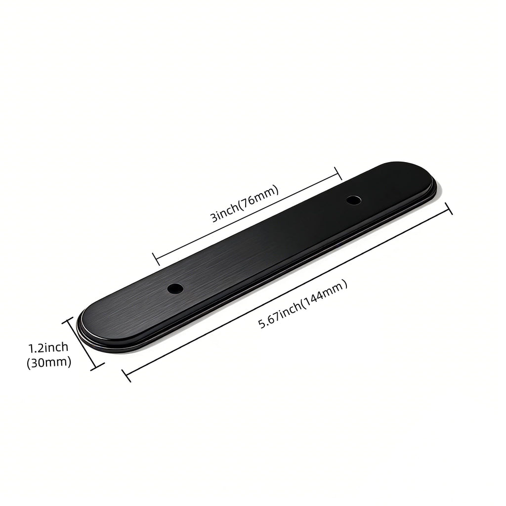 3 in. (76mm) Oval Cabinet Pull with Backplate, Matte Black 10 Pack