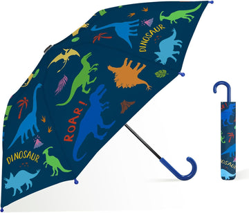 Kids Umbrella Portable Stick Umbrella Easy Push/Pull for Little Boys Girls