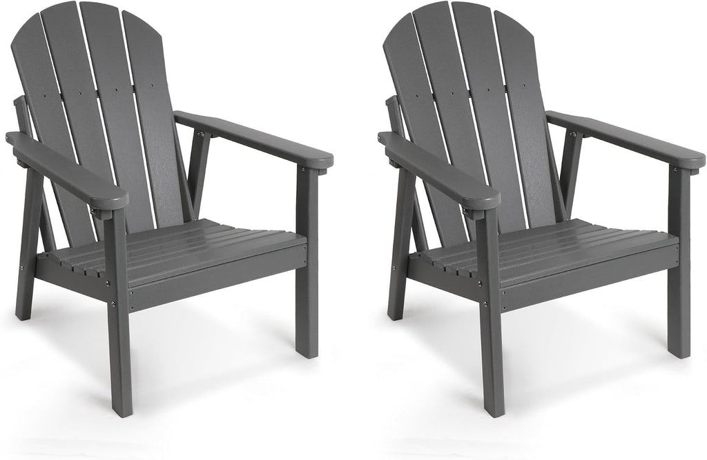 Adirondack Chair Set of 2, HDPE All Weather Adirondack Chairs, Fire Pit Chairs, Patio Chairs, Lawn Chairs. Perfect