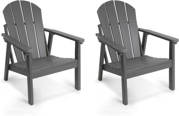 Adirondack Chair Set of 2, HDPE All Weather Adirondack Chairs, Fire Pit Chairs, Patio Chairs, Lawn Chairs. Perfect