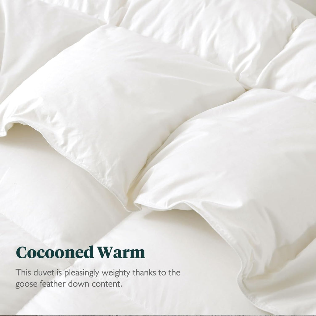 Feathers & Down Comforter, Organic Duvet Insert, 100% Cotton Shell, Ethically-sourced Feathers and D