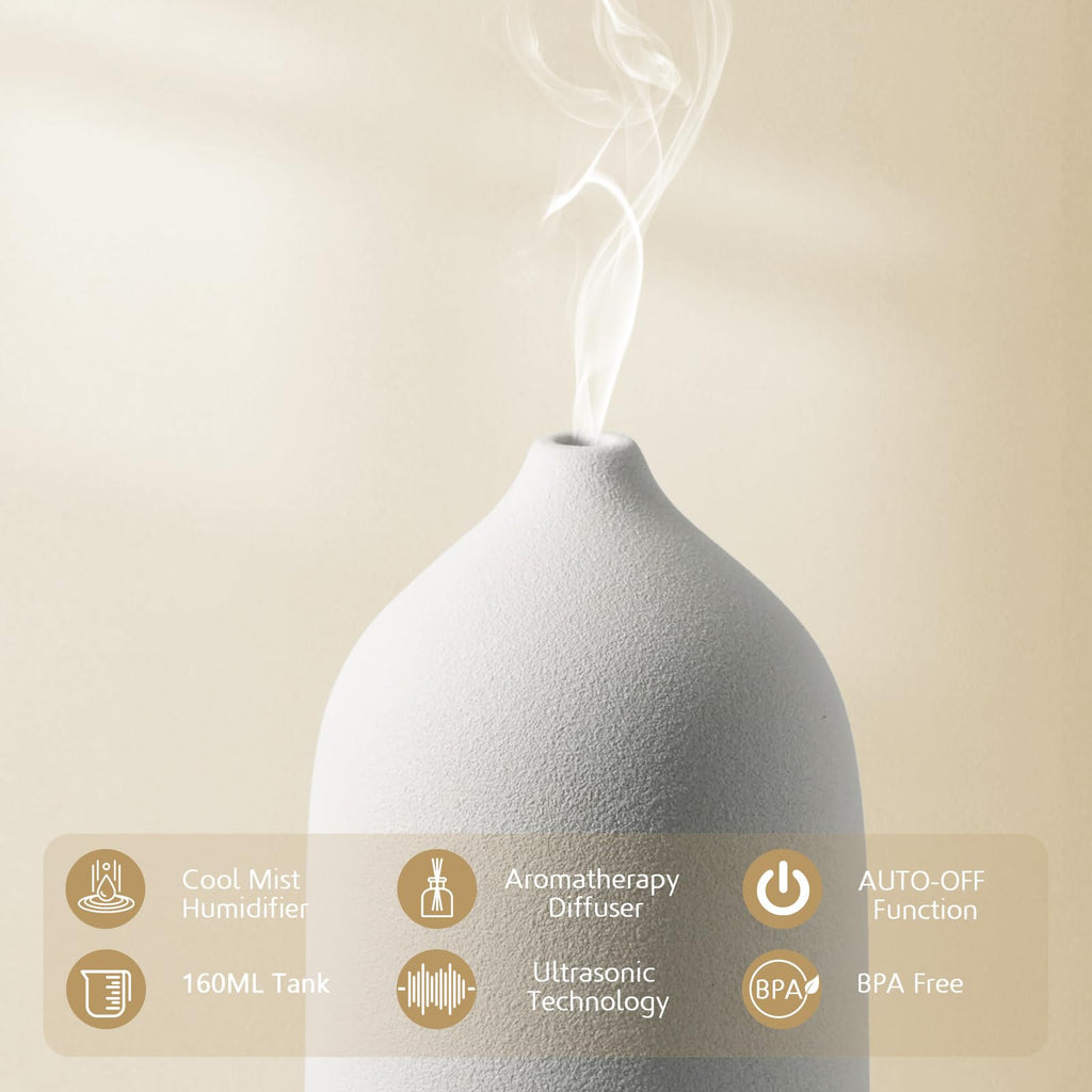 Ceramic Essential Oil Diffuser Aromatherapy Diffuser Bedroom Room Cool Mist Humidifier Stone Air Diffusers with