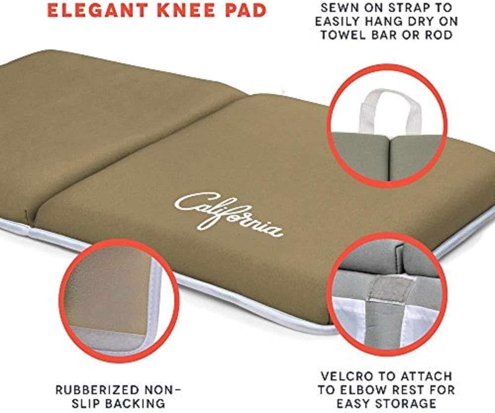 TAN Bath Kneeler and Elbow Rest Bundle (22"x11"x1.5") Cushion Protection for Parents During Baby Bath Tub Time (Beige)