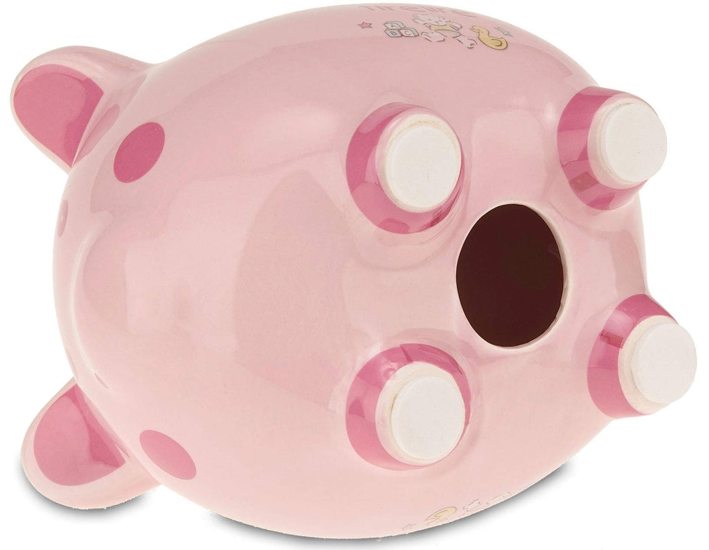 My First Piggy Bank Gift Set for Baby Boy - 4 Pcs Keepsake Gift Set Includes Piggy Bank, First Curl, First Tooth and