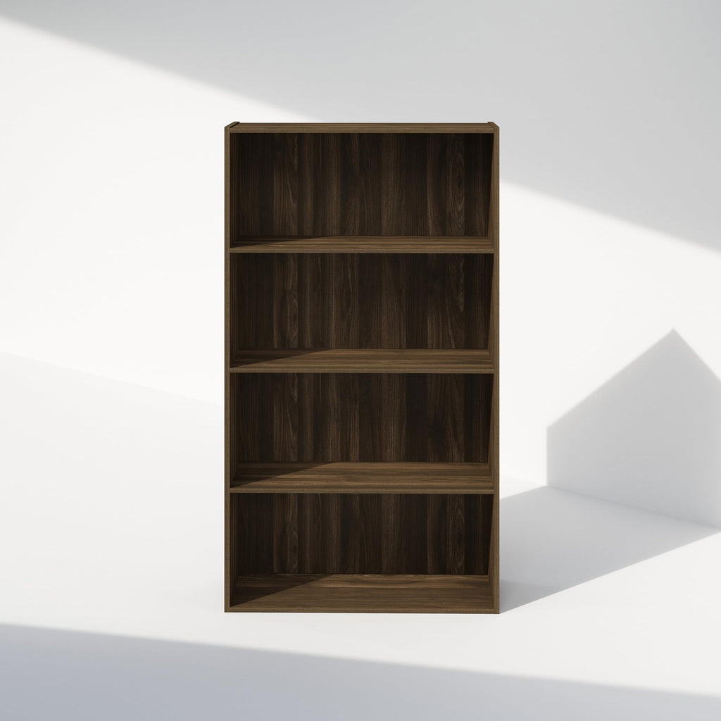 Simple Book Shelf, 4-Tier Bookshelf, Bookcase with Open Shelf, 9.4 x 23.6 x 41.7, Columbia Walnut