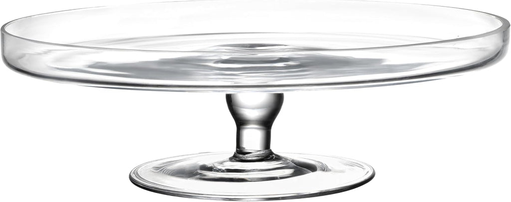 Glass - Cake Stand - Plate - 11.75" Diameter - Classic Clear - with Rim - Made in Europe