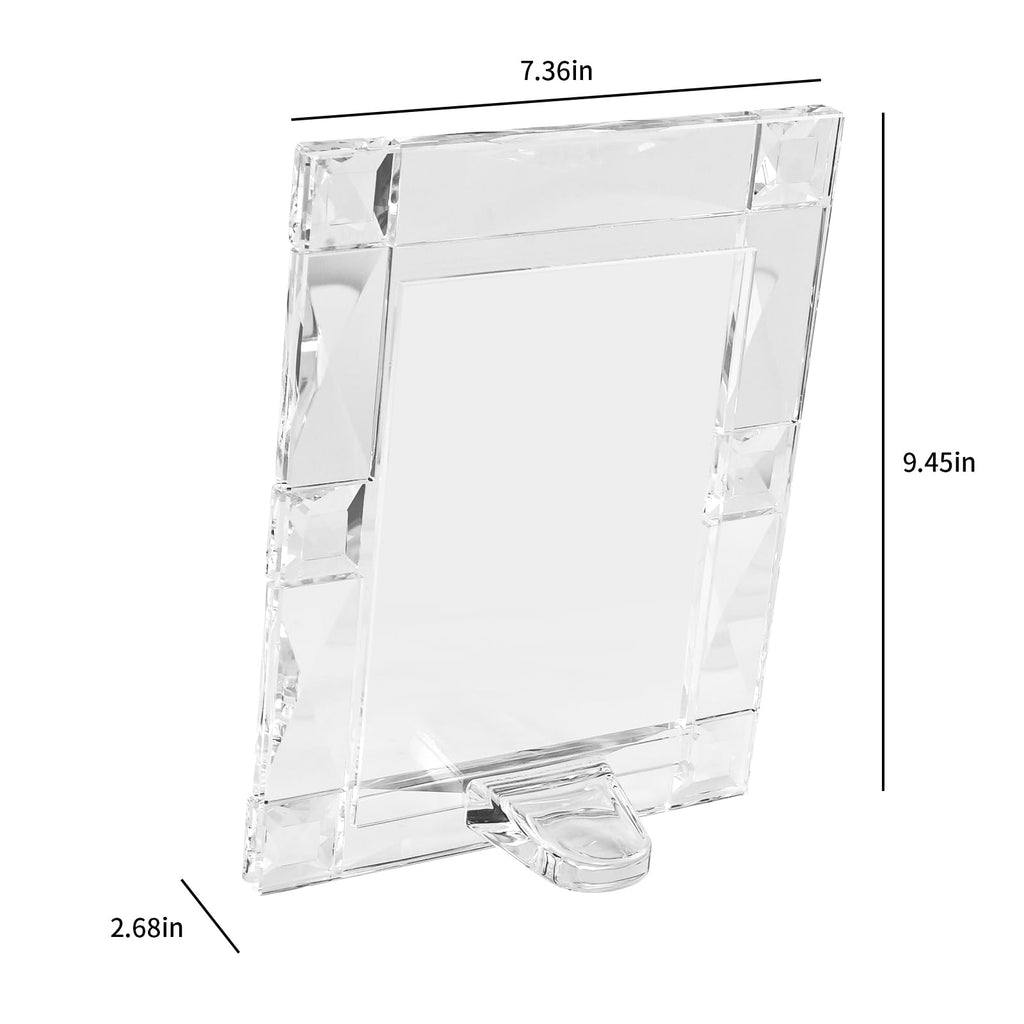 Crystal 5x7 Inch Picture Frame Sparkling Decor, Wedding Frame Tabletop Display, Display Photo 5''x 7'', Comes with