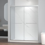 56-60" W x 72" H Semi-Frameless Bypass Sliding Shower Door, Easy-to-Clean Treated Clear Tempered SGCC Glass