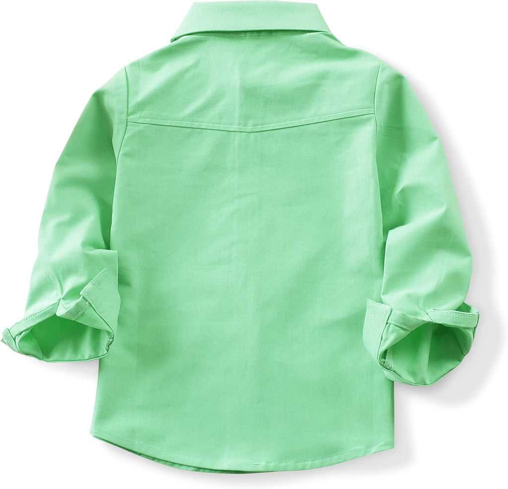 Boys Long Sleeve Dress Shirts,Button Down Oxford Formal Shirts