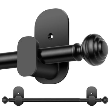 Curtain Rods No Drilling for Windows 32 to 86 Inches, Black