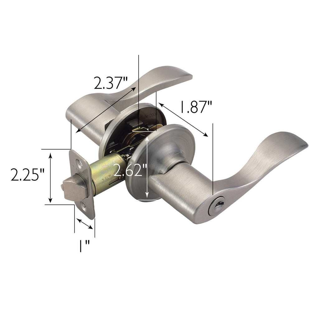 Springdale Keyed Entry Door Lever, Satin Nickel