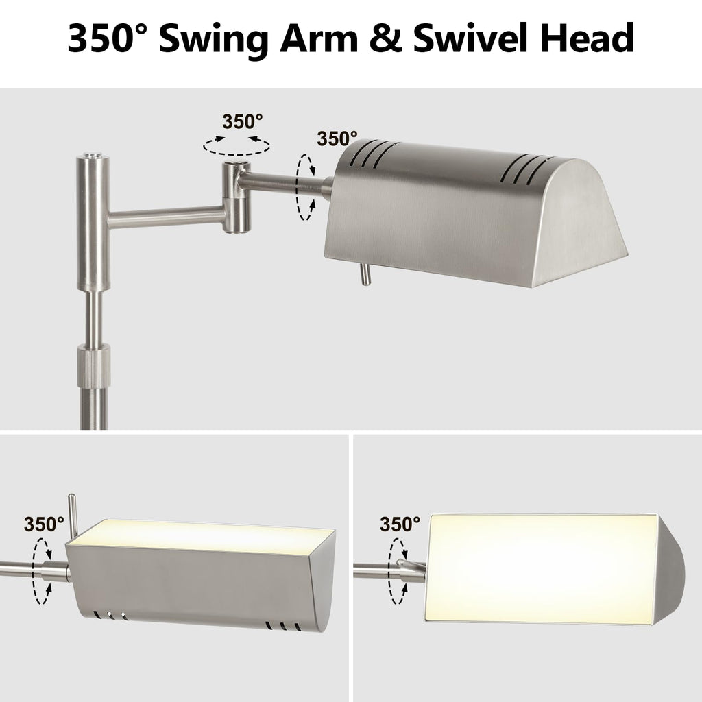 Dimmable LED Pharmacy Floor Lamps, 16W/1500LM Bright Reading Lamp