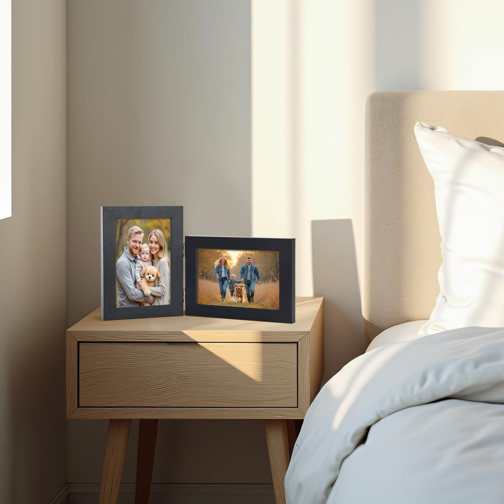4x6 Double Hinged Picture Frame with Real Glass