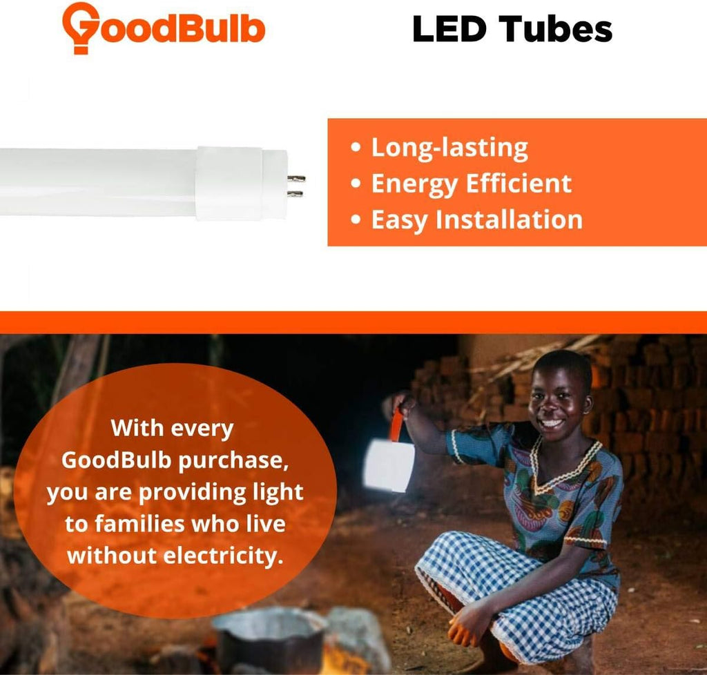 4-ft T8 LED Tube Lights, 15-Watt (32W Equivalent) 5000K Daylight, 2200-Lumens, 83 CRI, Type A Plug & Play (Pack of 25)