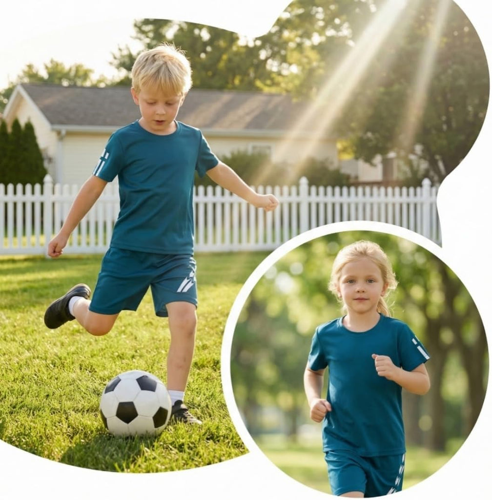Toddler Boys Summer Active Clothes Athletic Short Sleeve Shirt Quick Dry Mesh Shorts Set Kids Sports Outfit