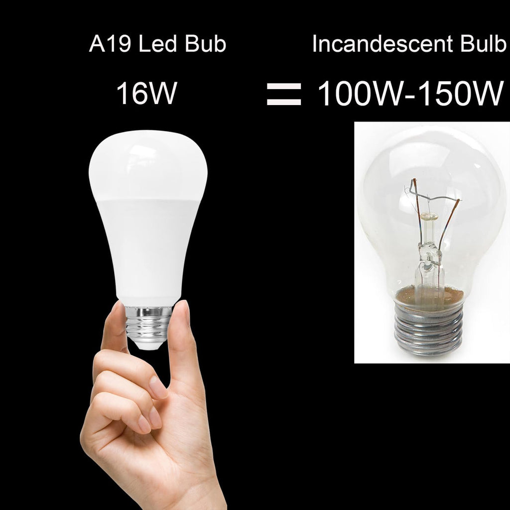 4 Pack A19 Super Bright LED Light Bulbs 150W Equivalent, Daylight 5000K 16 Watt 1750 Lumen Energy-Efficient LED Bulb