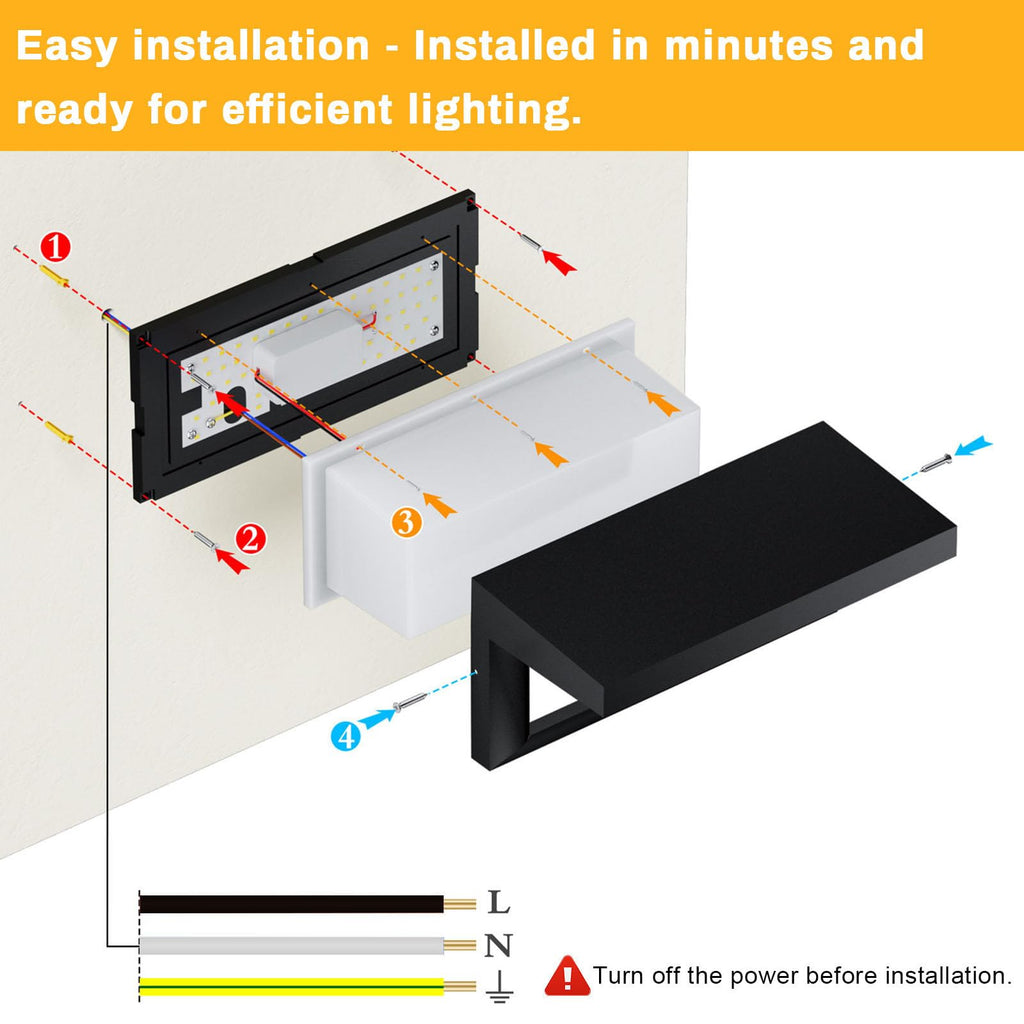 Hardwired 18W LED Motion Sensor Outdoor Lights IP65 Aluminum 110V 3000K