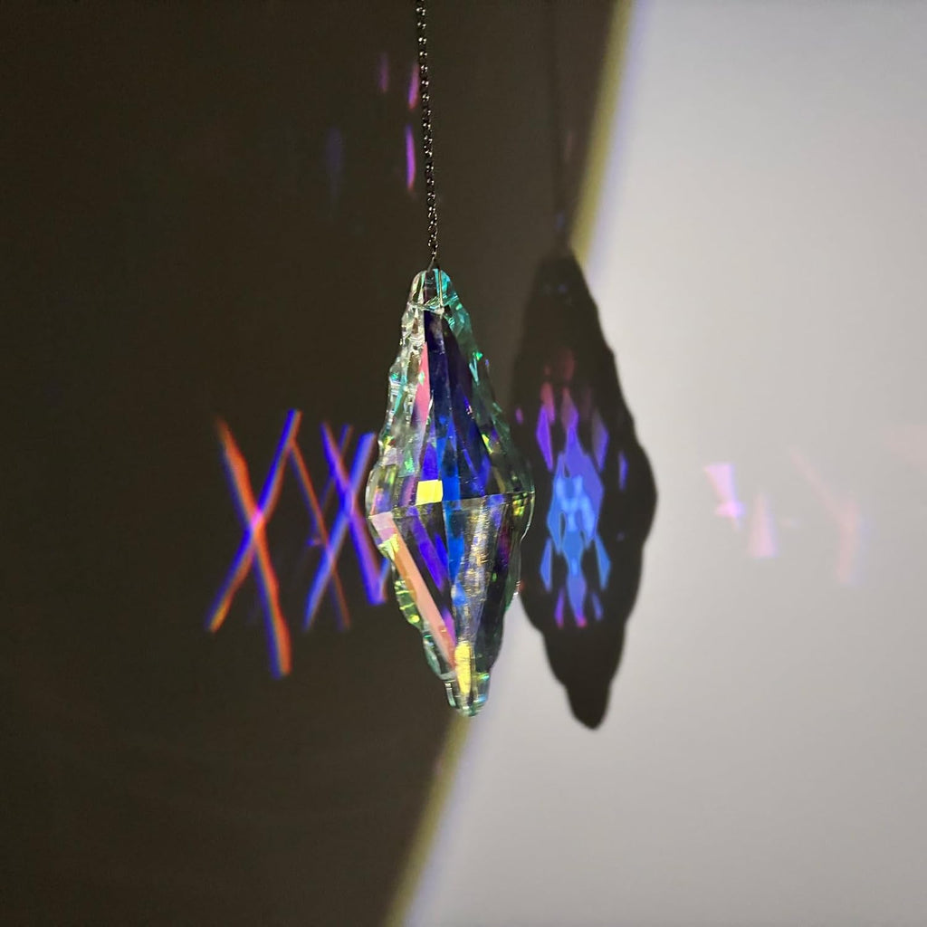 5" Large Crystal Sun Catcher 3PCS - Hanging Prism Rainbow Maker Windows - K9 Crystal Prism Suncatcher Set for Indoor