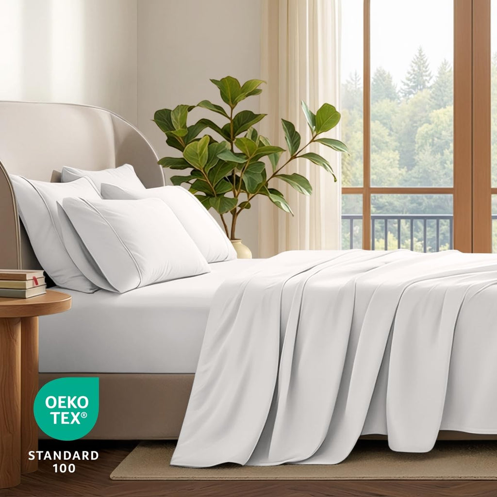 Hotel Luxury Sheet Set, Extra Soft - 6 Piece Set - Deep Pockets - Easy Fit - Cooling & Breathable - Wrinkle, Fade