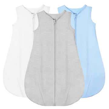 Pack Baby Sleep Sack - 100% Organic Cotton 0.5TOG, Way Zipper Wearable Blanket For Infant