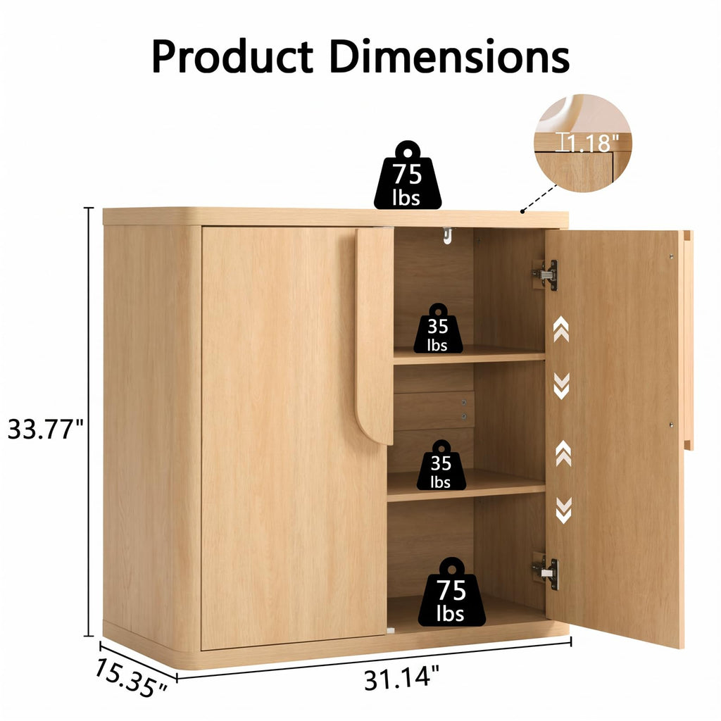 62.28'' Sideboard Buffet Cabinet with Storage, Modern Accent Cabinets Adjustable Shelves, 4 Doors Coffee Bar Buffet