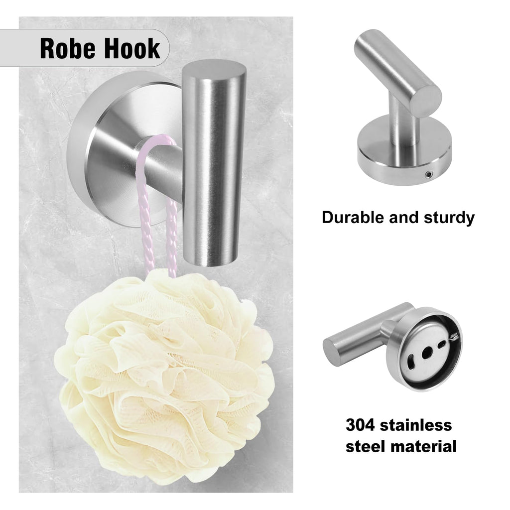 5 Piece Modern Style Wall Mounted Bathroom Hardware Set