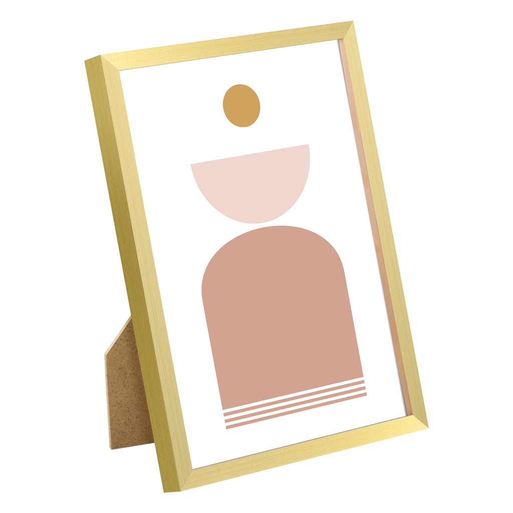 5x7 Picture Frame Glass, Thin Border, Gold Photo Frames, 3 Pack