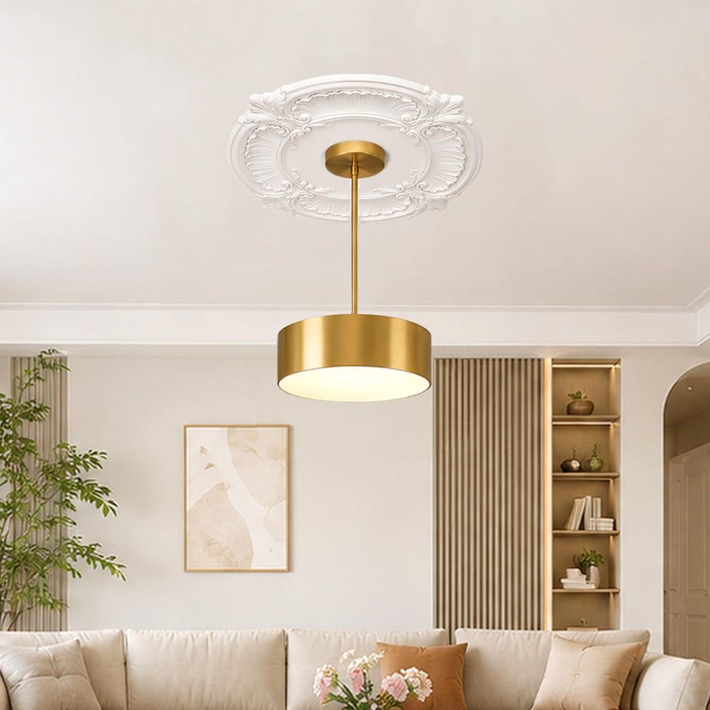 PU Ceiling Medallion, 13"OD x 3.4"ID x 0.8"P Round Home Lighting