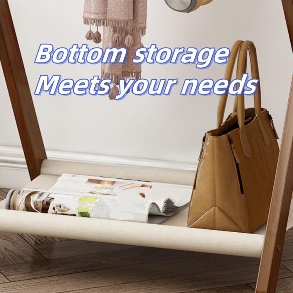 Coat Rack, Wooden Towel Rack, Folding Clothes Hanger, Floor-standing Clothes Stand, Clothing Organizer