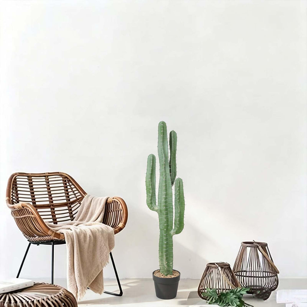 Artificial Cactus 39 INCH Tall Fake Cactus Plants Faux Cacti Saguaro with Planter for Indoor Outdoor Home Office Shop