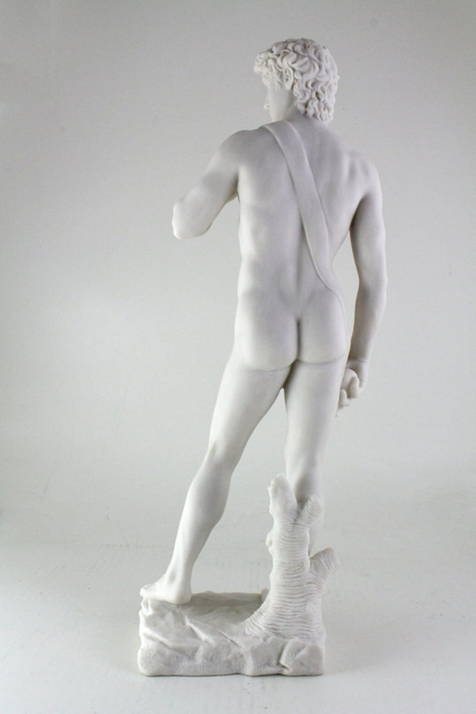 Large 19.75 Inch Tall Michelangelo's David Statue Sculpture. Premium Resin - White Marble Finish. Ships Immediately.