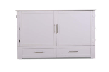 Paradiseo Murphy Cabinet Chest Bed with Charging Station 8 Inch, Queen (Angel White)