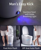Smart One-Piece Toilet with Built-In Bidet, Elongated Heated Seat, Auto Flush, Foot Sensor Flush, Warm Wash, ADA Comfort Height, Blackout Flush, Night Light, LED Display