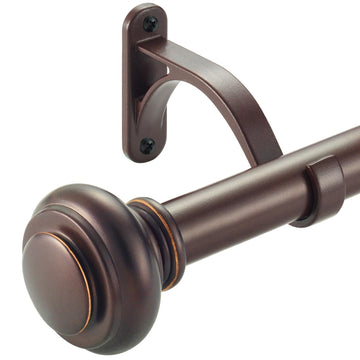 120-240 Inches Curtain Rods for Window, 1 Inch Diameter Drapery Rod with Resin Finials, Ideal Adjustable Heavy Duty