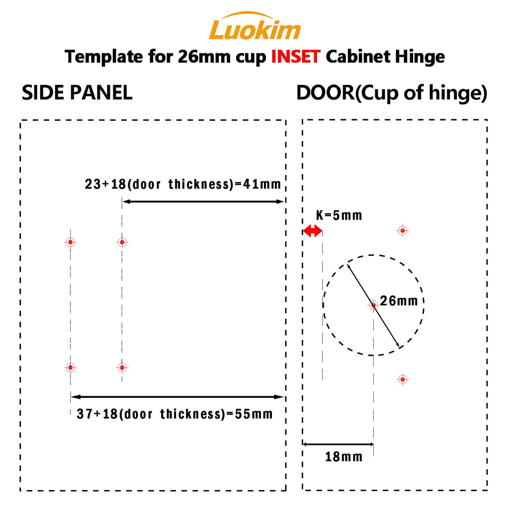 4-Pack Frameless Soft Close 26mm Cup Cabinet Hinges