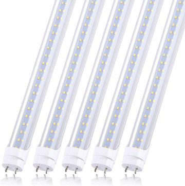 T8 LED Tube Light Two Rows LED Chips 4FT 28W, 80W Replacement LED Bulb Lights, 3360 Lumens, Cold White 6000K, Ballast