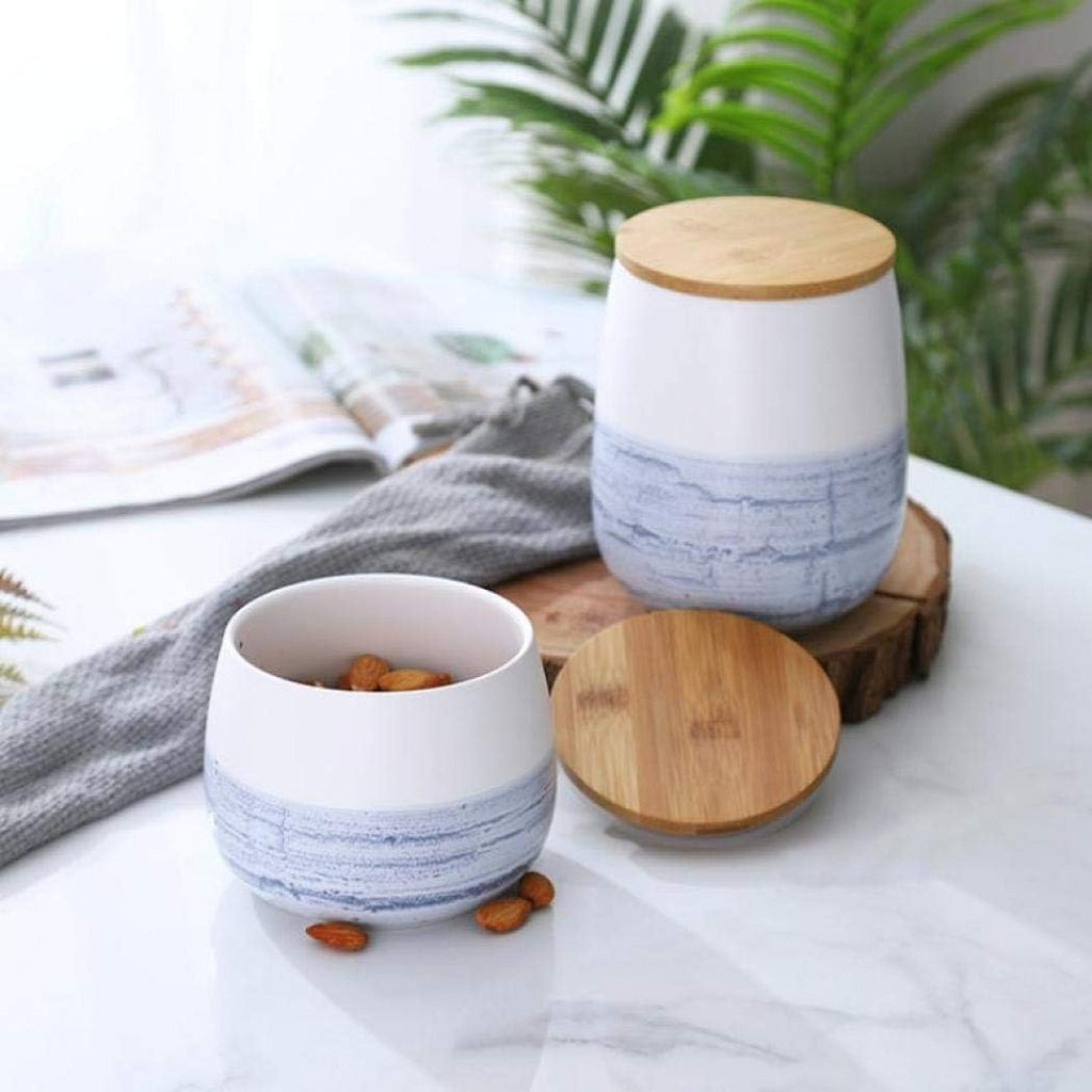 Kitchen Canisters Ceramic Food Storage Jar Containers with Airtight Seal Lid for Coffee Beans Chutneys Sugar Flour
