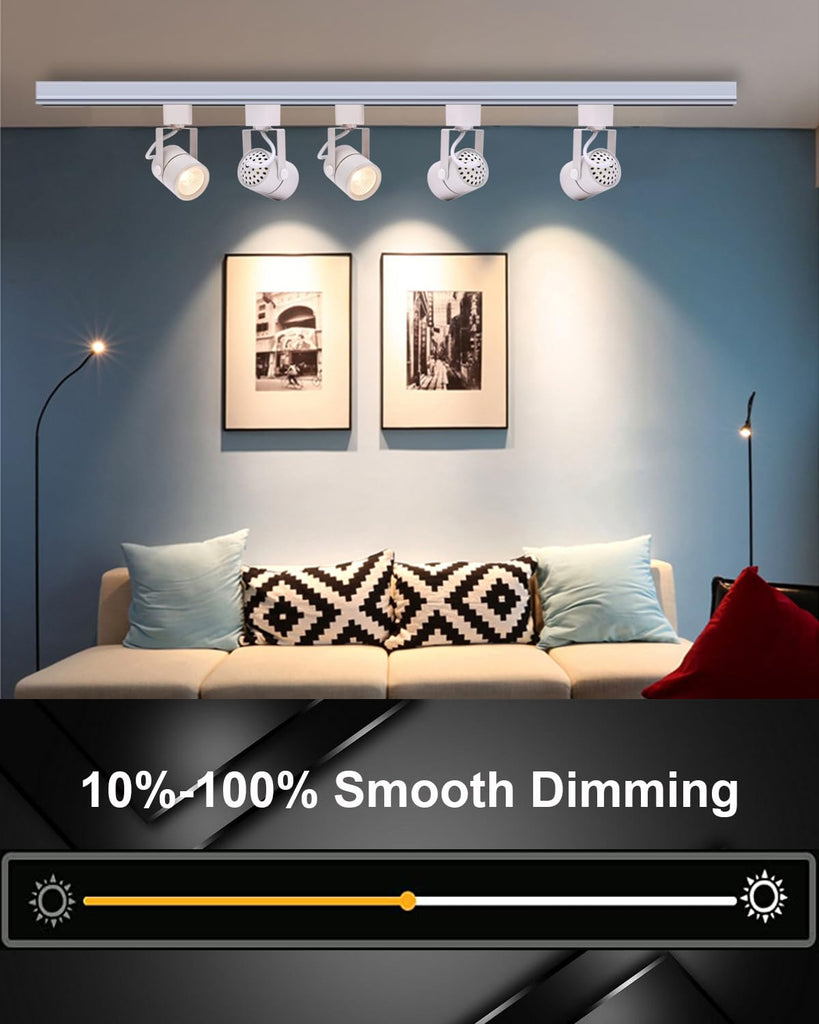 White Track Lighting Heads H Type LED Track Light Heads Dimmable Rail Ceiling Spotlight Fixtures Accent Art