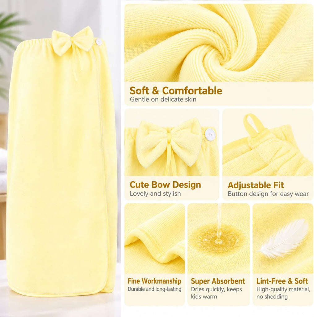 Kids Girls Spa Bath Towel Robe Beach Shower Cover Up Body Wrap