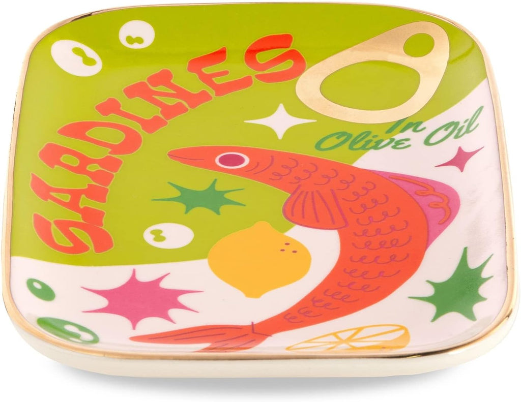 Novelty Ceramic Trinket Tray, Sardines