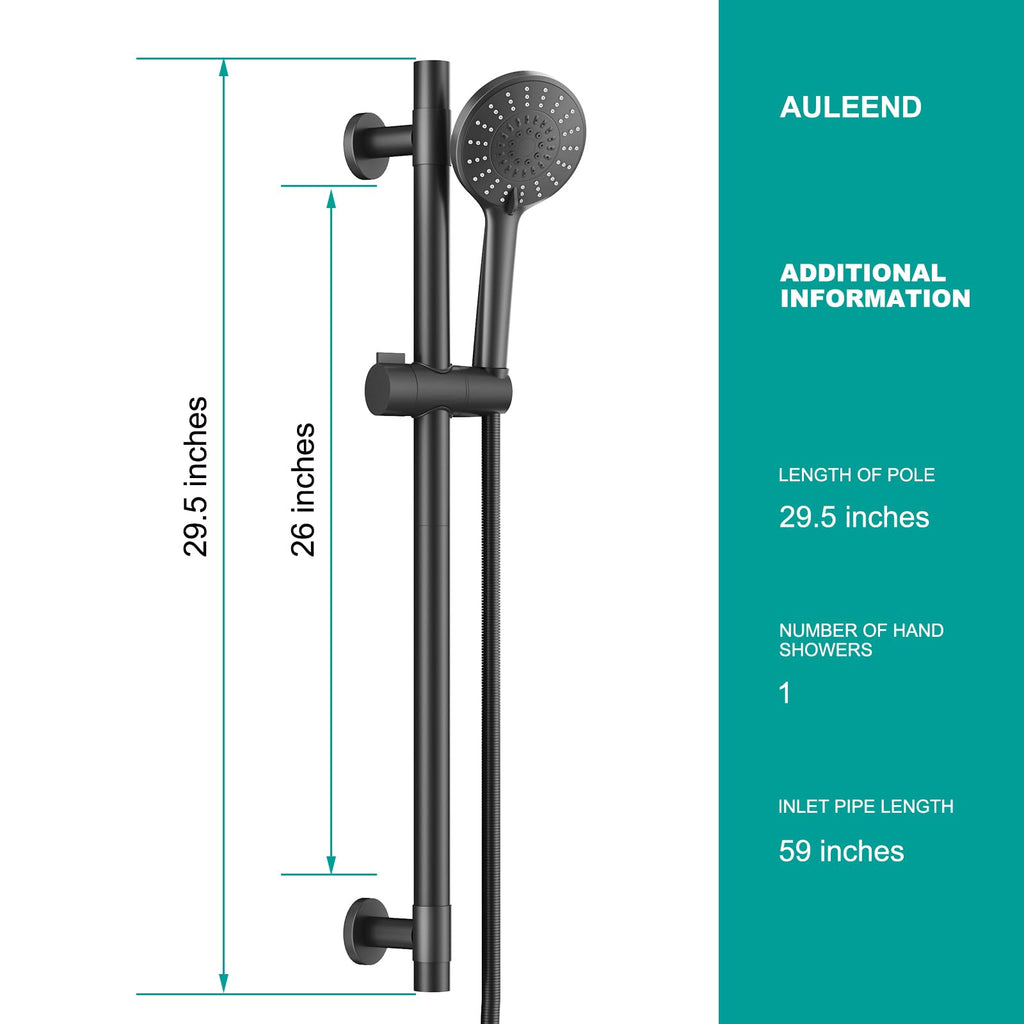 Shower Slide Bar Handheld Shower Head with Hose, 5-Function Hand Shower with Wall Mount,shower slide bar,adjustable