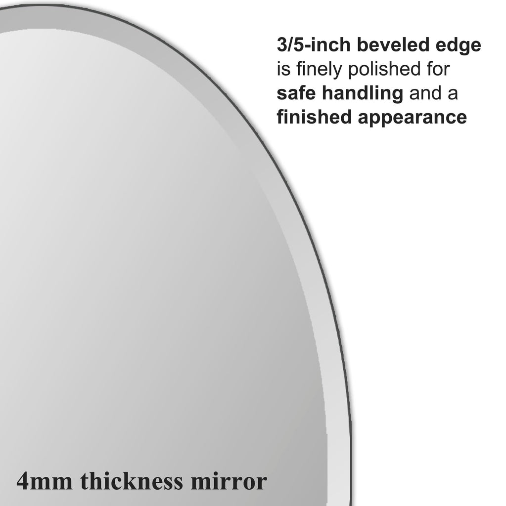 Bathroom Mirror for Over Sink 24" x 36" Oval Frameless Wall Mirror