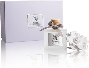 Reed Diffuser Sets, 6.76 Fl. Oz / 200ML Ceramic Diffuser Flower Gift Box, Home Reed Diffuser Office Bathroom Living