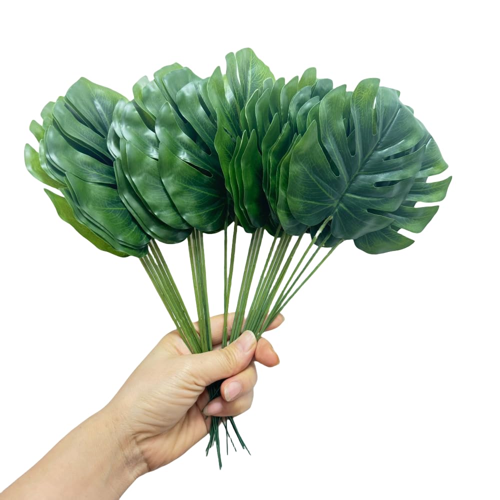 100 Pieces Mini Artificial Palm Leaves, 11" Artificial Leaves for Decoration, Center Pieces Decoration for Table