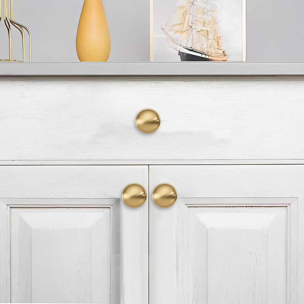 10 Pack Knob Champagne Bronze Cabinet knobs 1-1/4 inch Solid Heavy Duty Tradition Bifold Closet Door Mushroom Knobs