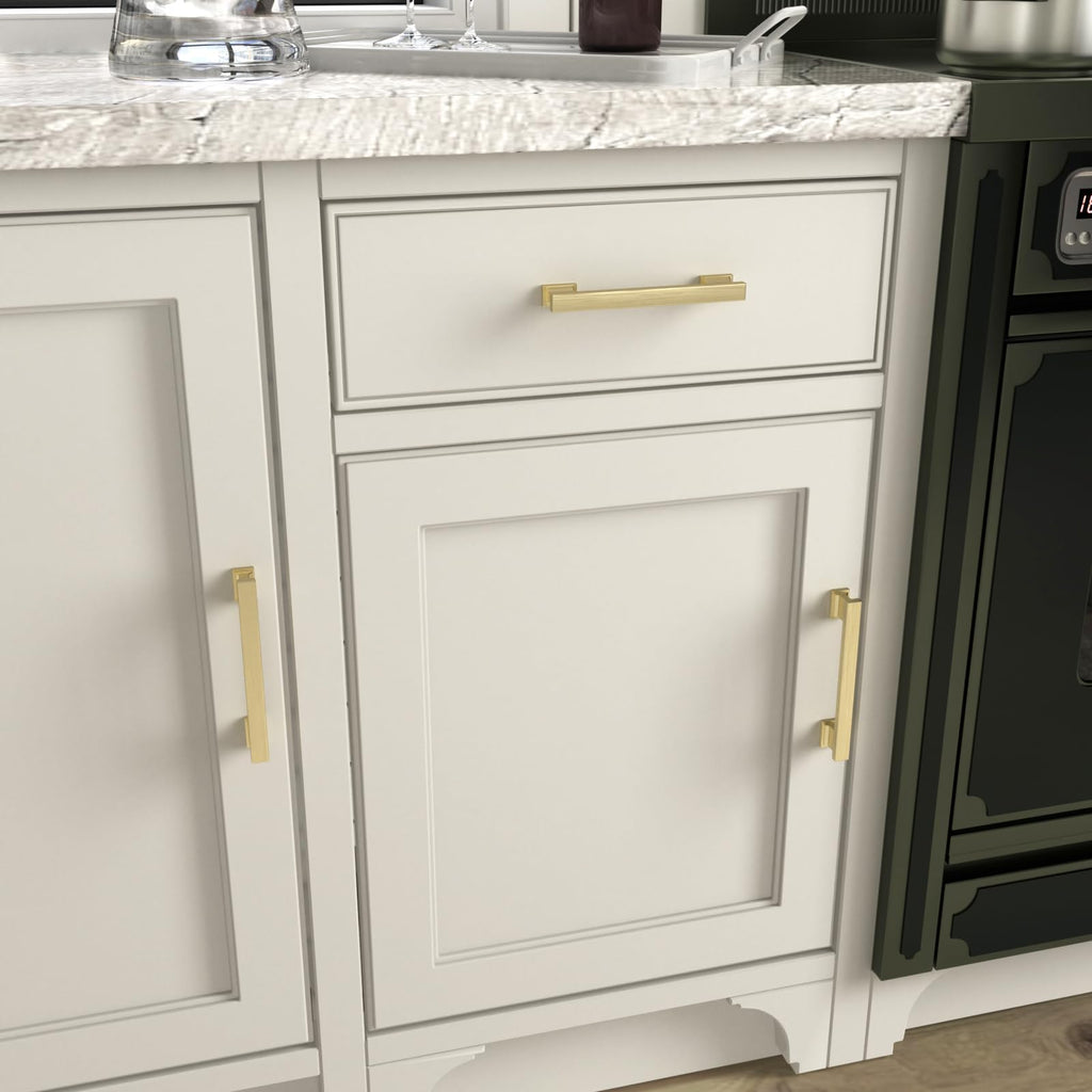 50 Pack 3 Inch Gold Cabinet Handles Solid Kitchen Drawer Pulls