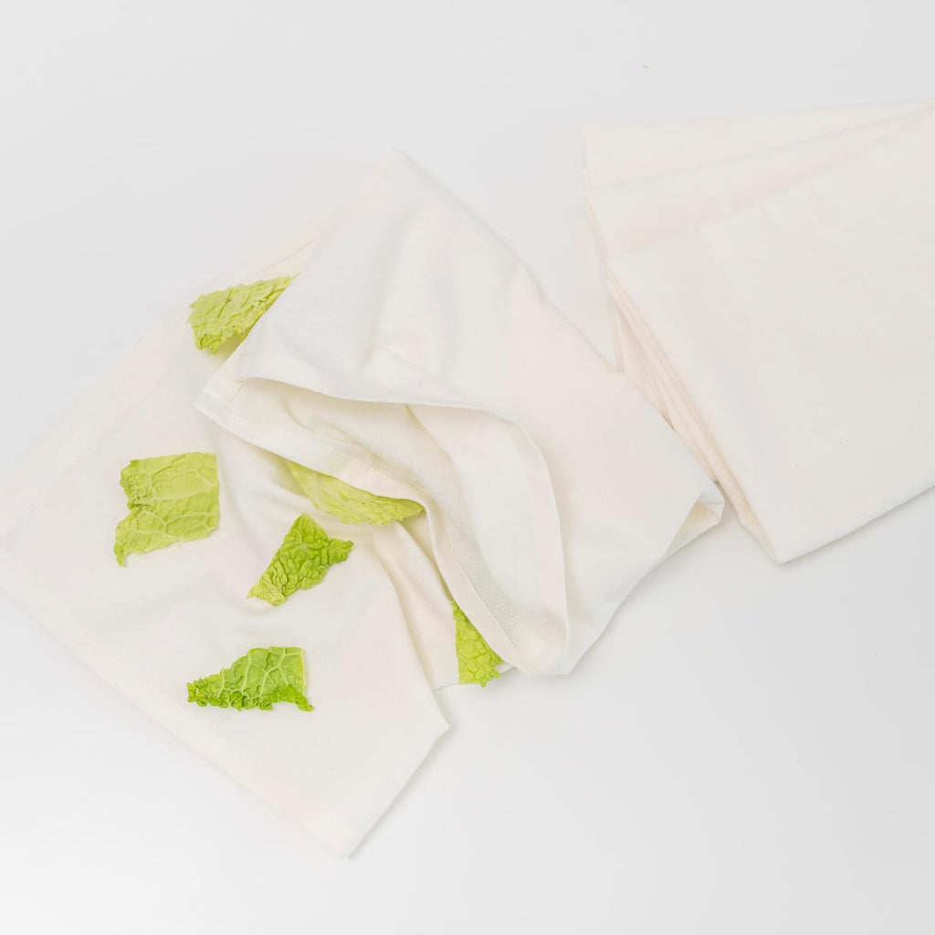Reusable Cloth Dinner Napkins - 12 Pack, 18"x18", 100% Cotton, Washable, Ivory Napkins - Cream Flour Sack Cotton with