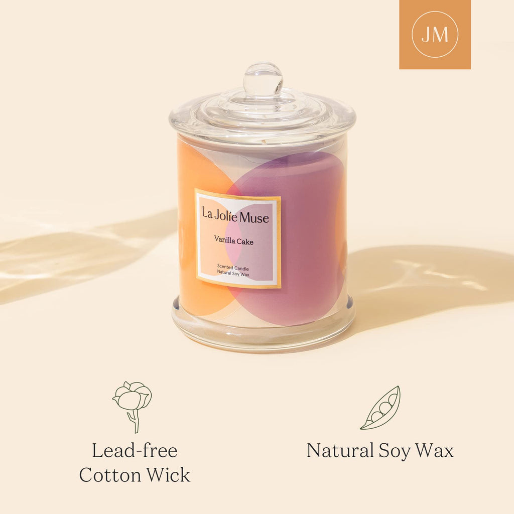 Scented Candlse, Vanilla Cake Candle, Luxury Candle Gift, House Warming Gift for New Home, 70 Hours Burning Time